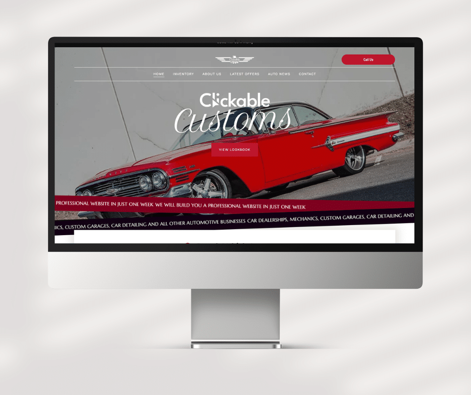 Automotive website design preview on desktop computer for Adelaide automotive business – SEO‑ready