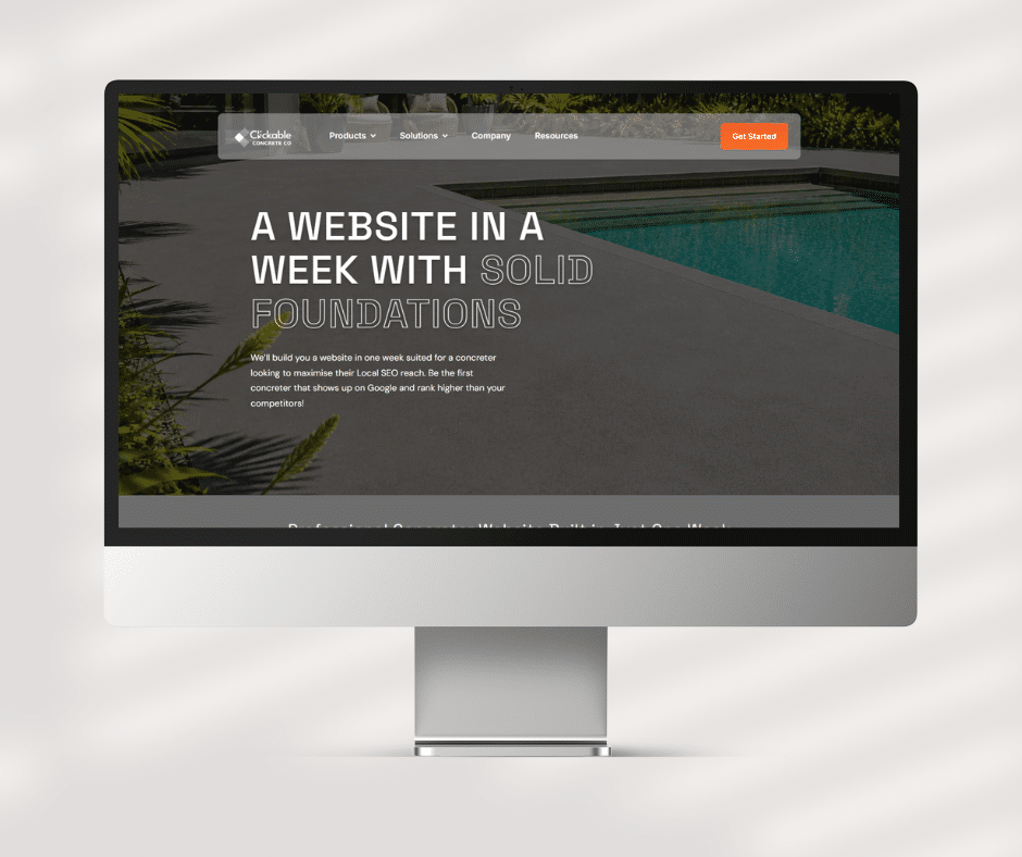 Concreter website design preview on desktop computer for Adelaide concreting business – SEO‑ready